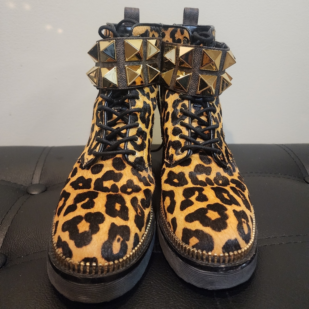 Michael Kors Studded printed calf Combat Boot - Women’s Size 6